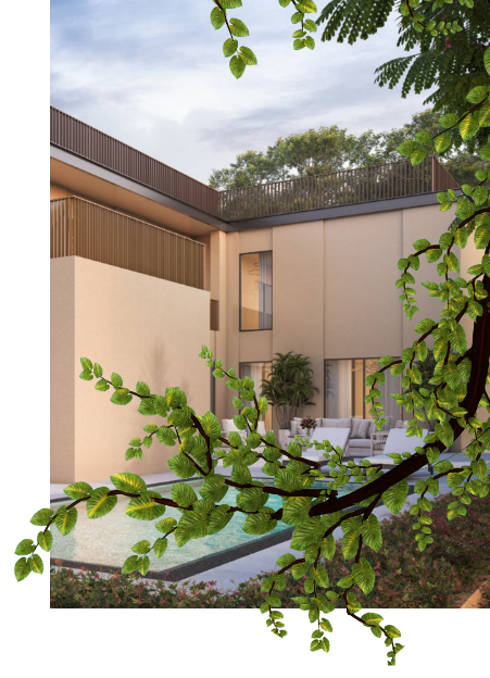 Panoramic skyline views from mirrored 5 BHK villa in Sobha Elwood's gated community